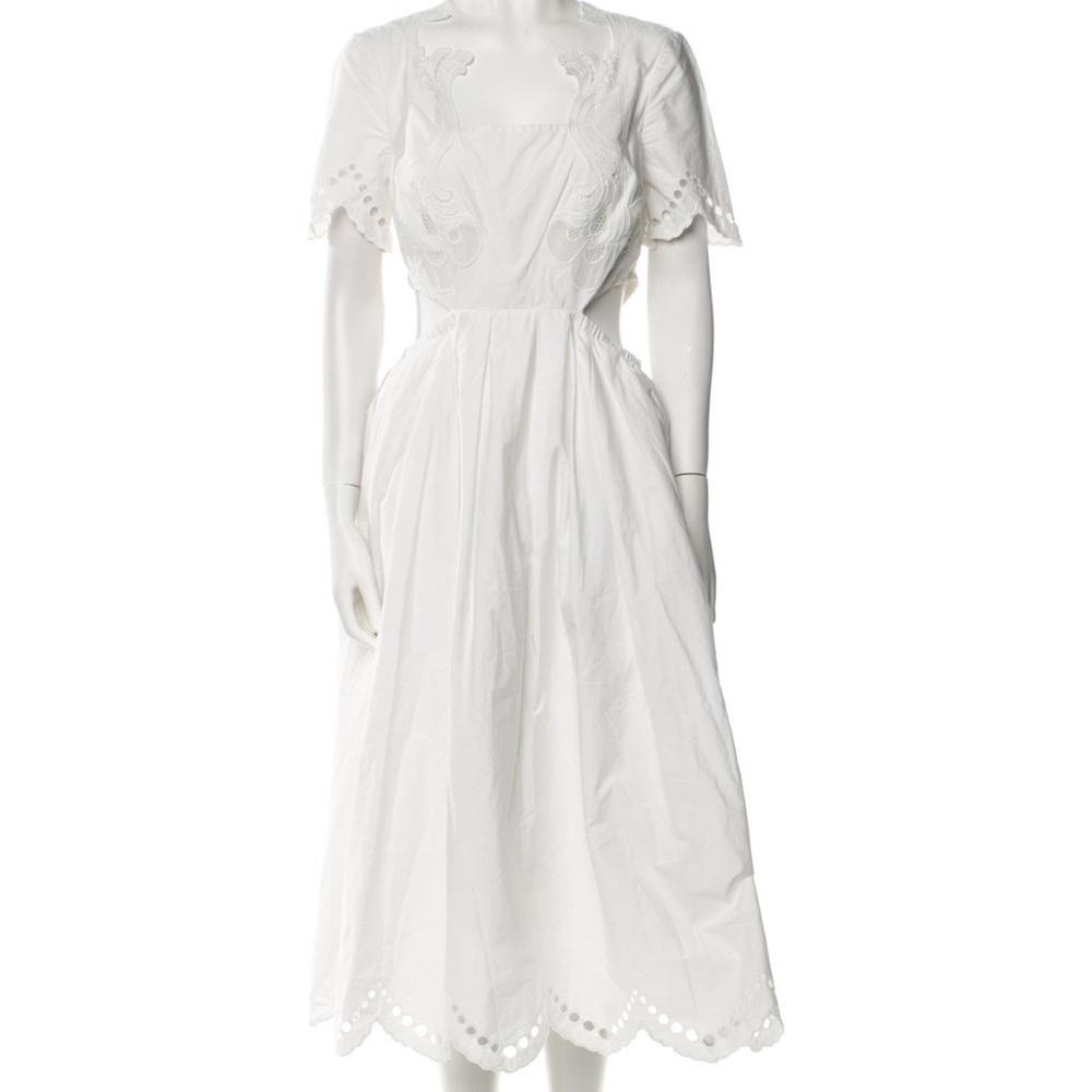 Self-Portrait White Long Sleeve Dress